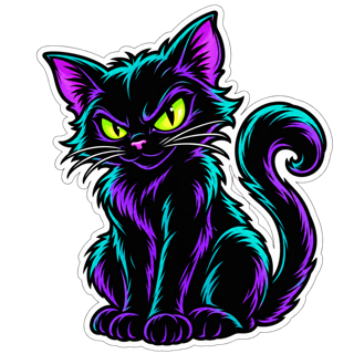 Black cat sticker