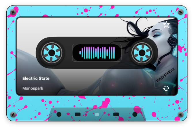 Cassette Thang — Cyan splatter